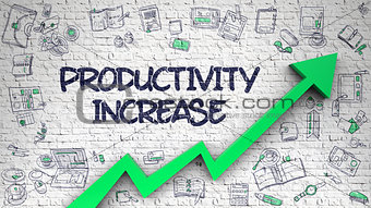 Productivity Increase Drawn on Brick Wall. 3d.