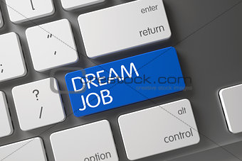 Dream Job CloseUp of Keyboard. 3d.