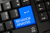 Keyboard with Blue Key - Behavior Analysis. 3d.