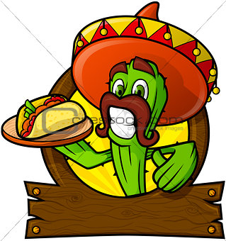 Sympathetic Cactus With a Mexican Taco