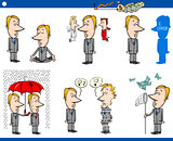 business concept cartoons set
