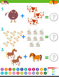 addition maths activity with animals