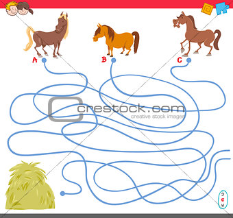 maze game with horse characters
