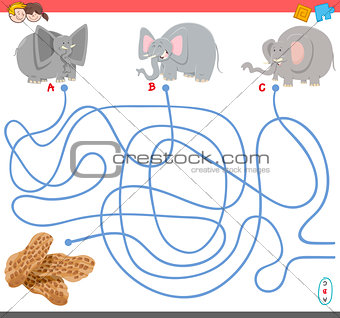 maze game with elephant characters
