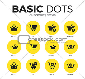 Checkout flat icons vector set