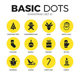 Christmas flat icons vector set