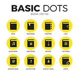 Book flat icons vector set
