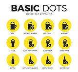 Beer flat icons vector set