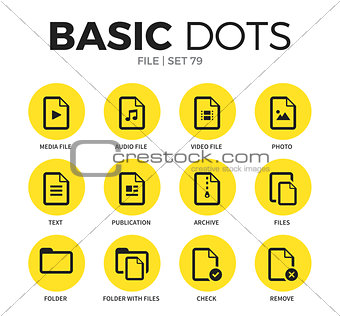File flat icons vector set