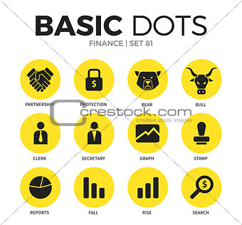 Finance flat icons vector set