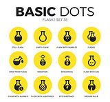 Flask flat icons vector set