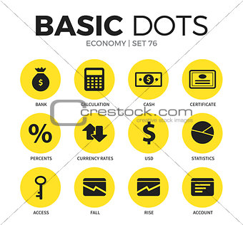 Economy flat icons vector set