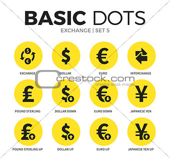 Exchange flat icons vector set