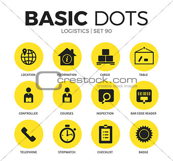Logistics flat icons vector set