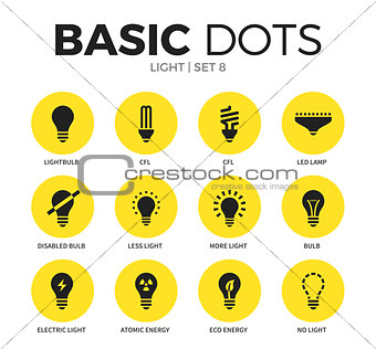 Light flat icons vector set