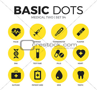 Medical two flat icons vector set