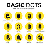 Smart watch pay flat icons vector set