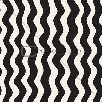 Wavy Ripple Hand Drawn Lines. Abstract Geometric Background Design. Vector Seamless Pattern.