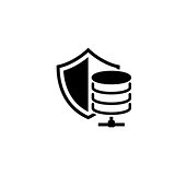 Secure Hosting Icon. Flat Design.