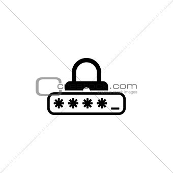 Password Protection Icon. Flat Design.