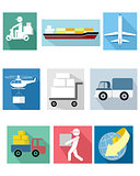 Nine delivery icons