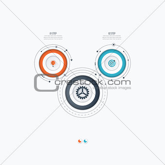 Infographics template 2 options with circle