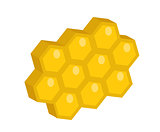 Honeycomb icon, flat style. Isolated on white background. Vector illustration, clip-art.