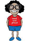 cute nerd character cartoon