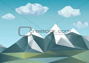 Abstract mountains in polygonal style