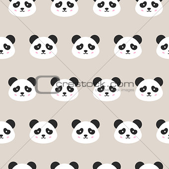 Panda Faces Seamless Pattern
