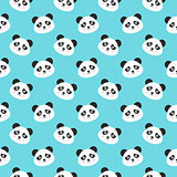 Smiling Panda Faces Seamless Pattern
