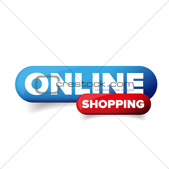 Online Shopping button vector