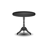 Wooden round table in black design
