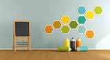 Colorful playroom with blackboard