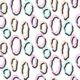 Abstract pastel color rough circles seamless pattern.