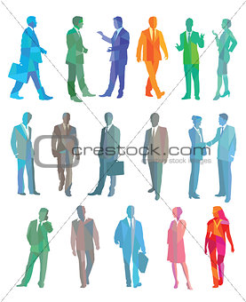 Colorful group of business people