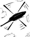 Helicopter in flight outline sketch