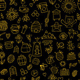 Honey apiary, seamless pattern. Sketch for your design