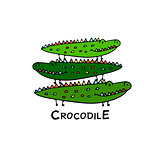 Crocodiles family, sketch for your design