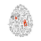 Easter egg, icons collection for your design
