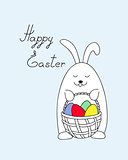  funny easter bunny keeping a basket 