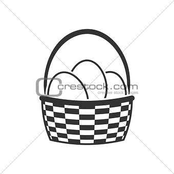 Basket with Easter eggs icon