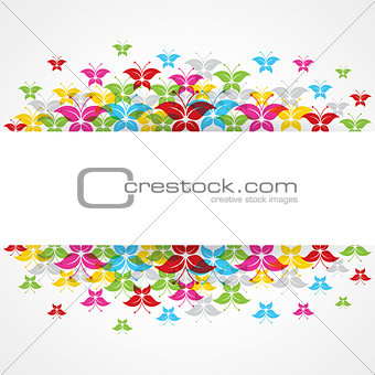 Abstract colorful butterfly design with copy-space
