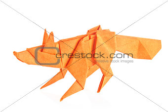 Orange fox of origami.
