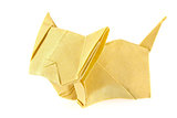 Yellow cat of origami.