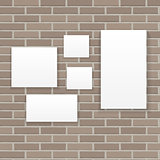 White Frame on Brick Wall Vector Illustration Background