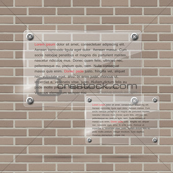 Glass Frame on Brick Wall Vector Illustration Background
