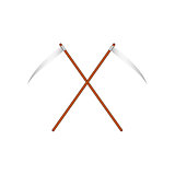Two crossed scythes