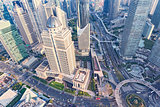 Aerial view of Shanghai city center.