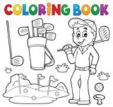 Coloring book with golf theme